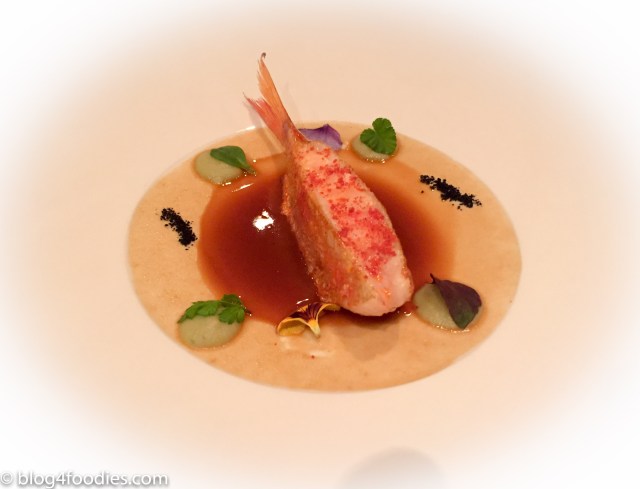 Red mullet, red prawns and artichokes