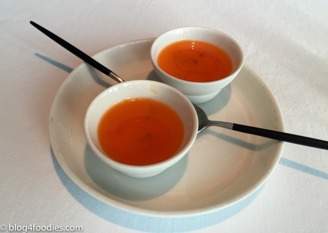 Lobster, Milk & Juice from fermented Carrots & Sea Buckthorn